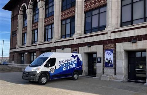  SOS Mobile Unit Van parked outside Southeastern High School